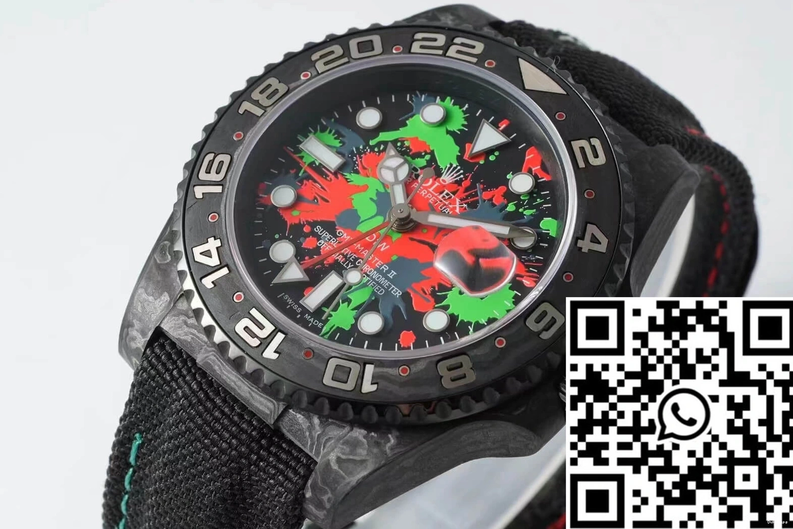 Rolex Black II Color Strap Carbon GMT-MASTER Diw Fabric Fiber Dial 1019